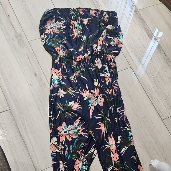 Floral Strapless Jumpsuit - Picture 1 of 2